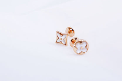 [✨Rose💎]Boucles d'oreilles clous en or rose étoile et soleil