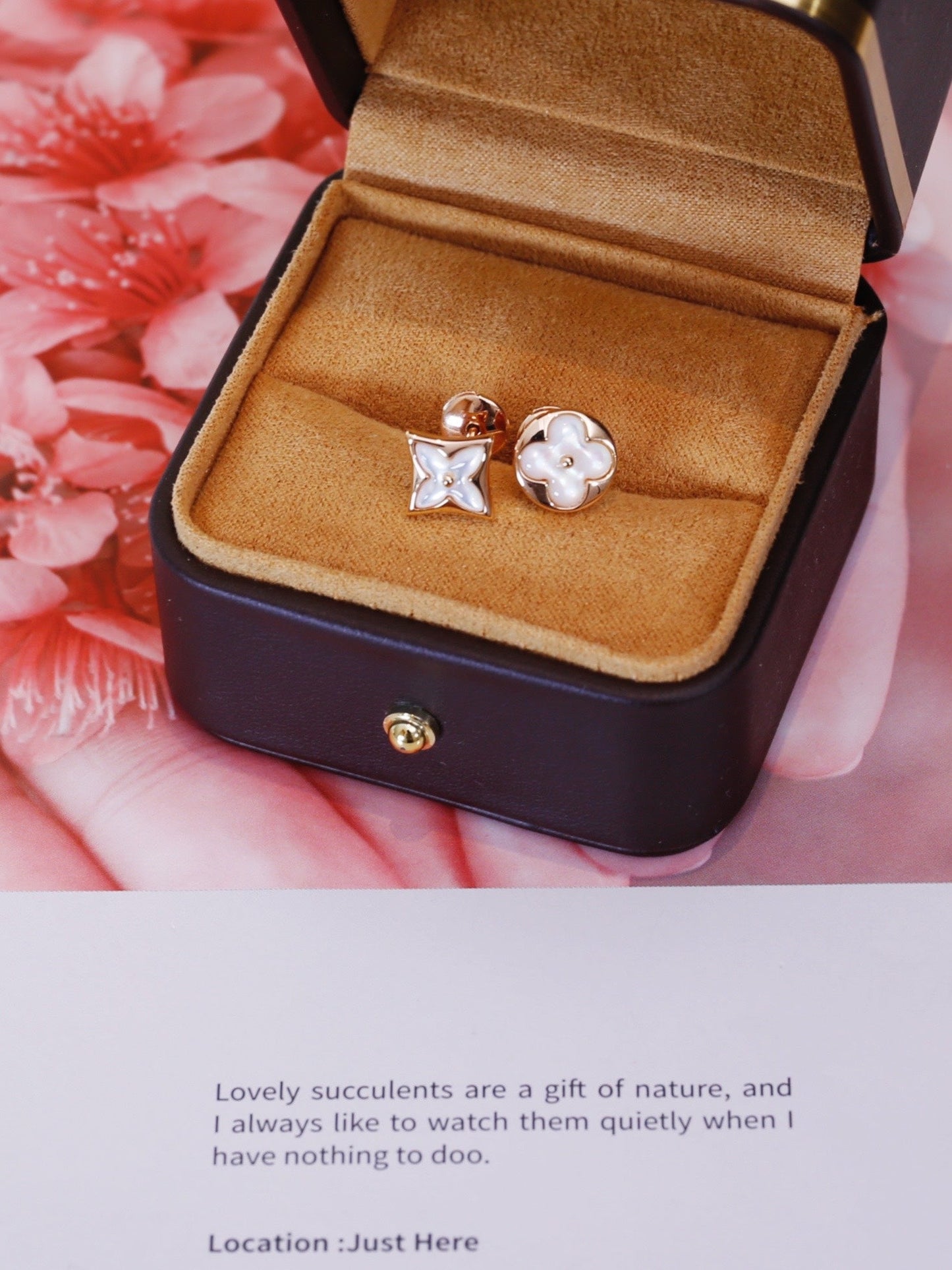 [✨Rose💎]Boucles d'oreilles clous en or rose étoile et soleil