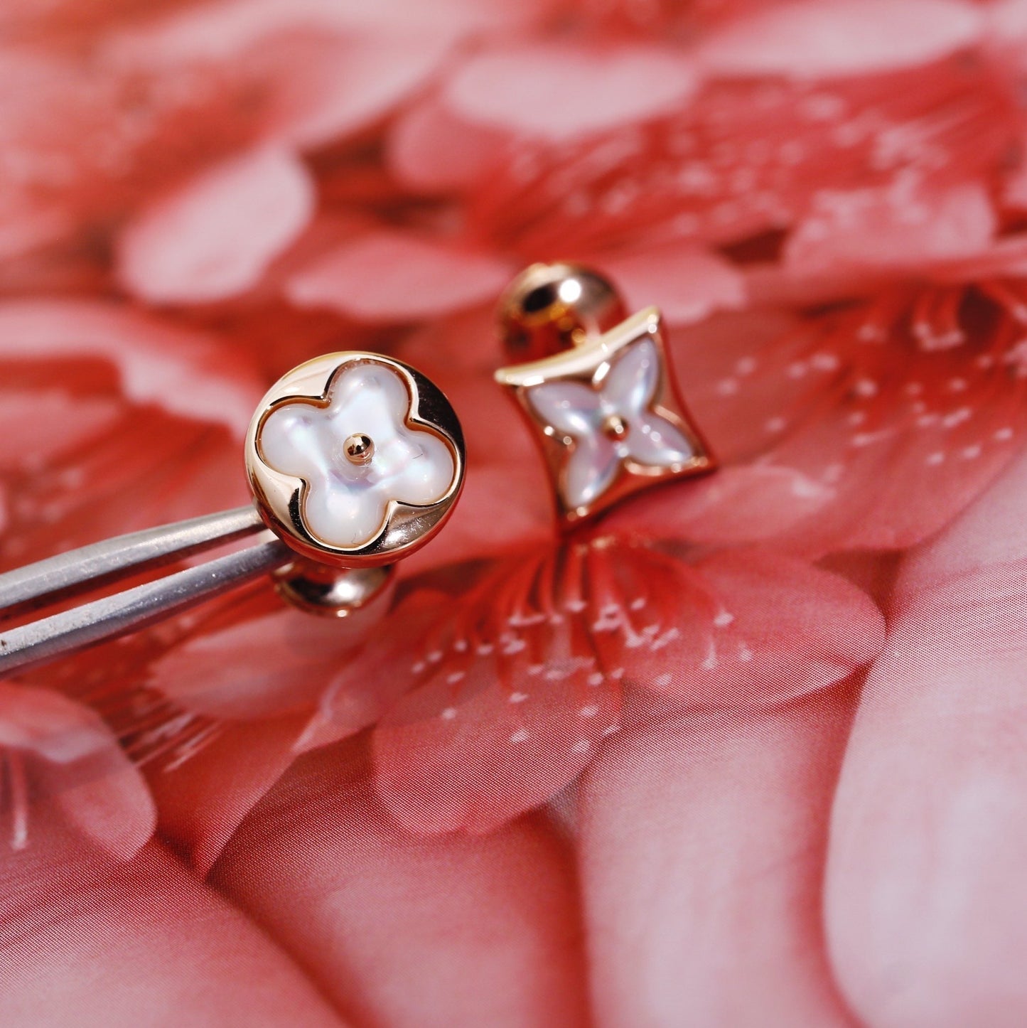 [✨Rose💎]Boucles d'oreilles clous en or rose étoile et soleil