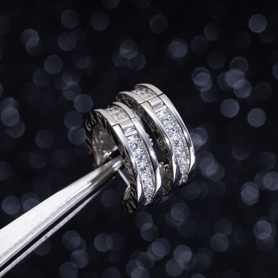 [✨Rose💎]Boucles d'oreilles mini diamants en argent ZERO 1