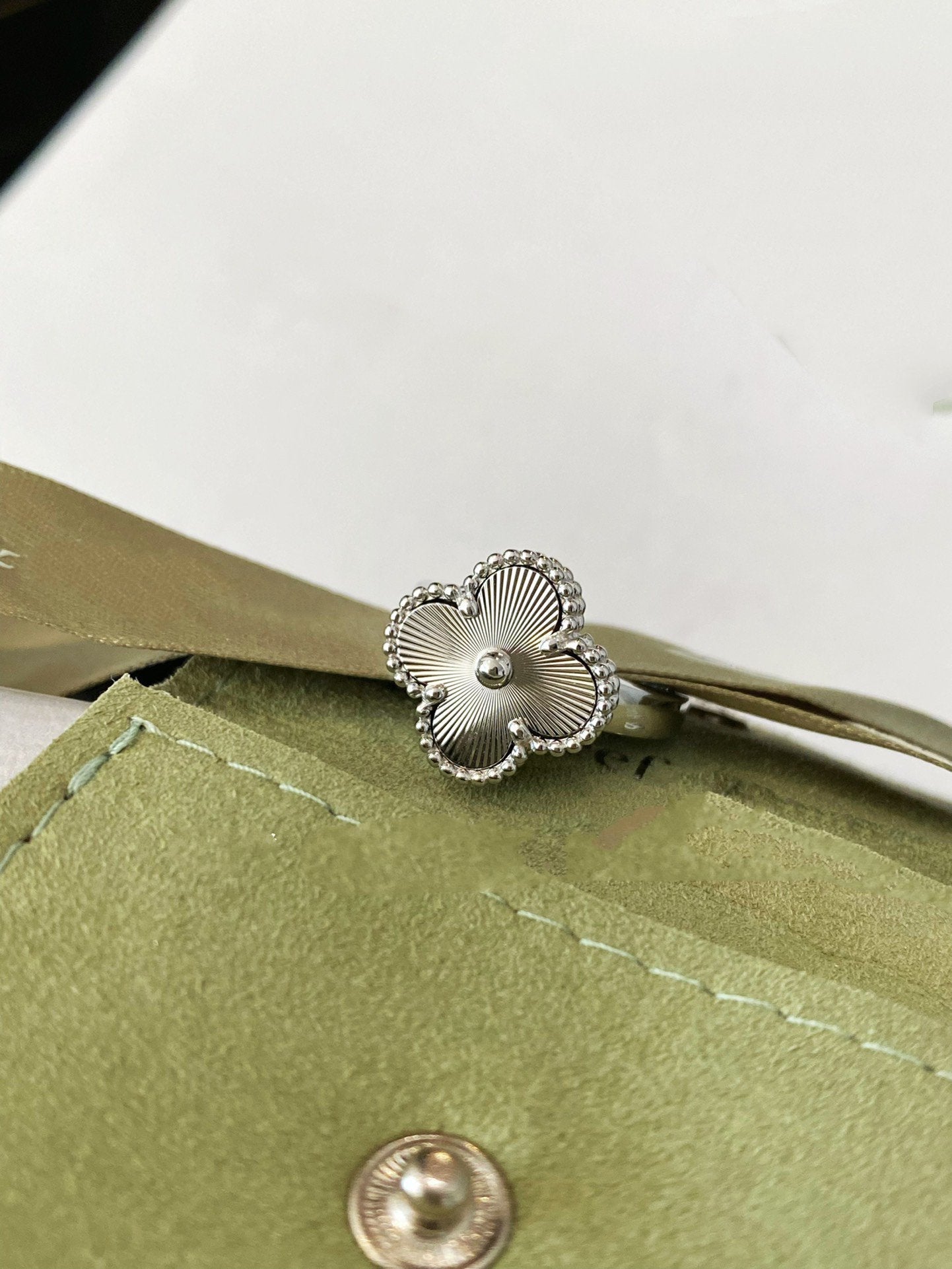 [✨Rose💎]BAGUE EN ARGENT TRÈFLE