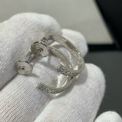 [✨Rose💎]Boucles d'oreilles créoles en argent et diamant Love