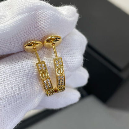 [✨Rose💎]Boucles d'oreilles créoles en or et diamants Love