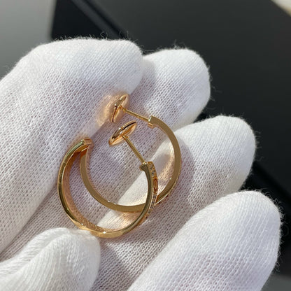 [✨Rose💎]Boucles d'oreilles créoles en or rose Love Diamond