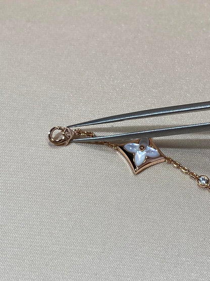 [✨Rose💎]BRACELET EN OR ROSE ET DIAMANT À 4 MOTIFS ÉTOILE