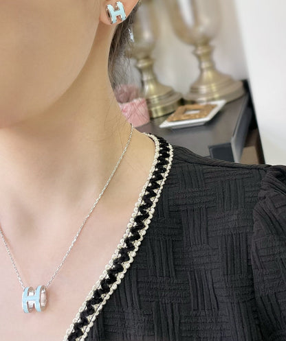 [✨Rose💎]BOUCLES D'OREILLES CLOUS BLEU CIEL POP H