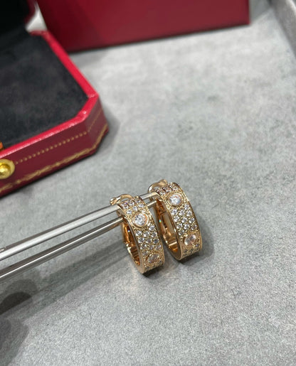 [✨Rose💎]Boucles d'oreilles Love pavées de diamants 5,5 mm