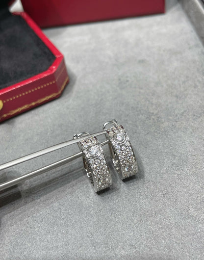 [✨Rose💎]Boucles d'oreilles Love pavées de diamants 5,5 mm