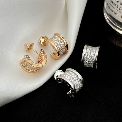 [✨Rose💎]Boucles d'oreilles pavées de diamants ZERO 1