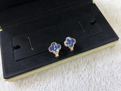 [✨Rose💎]Boucles d'oreilles moyennes en pierre de trèfle