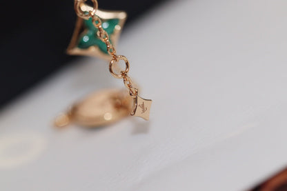 [✨Rose💎]STAR AND SUN 4 MOTIF PINK GOLD MALACHITE BRACELET