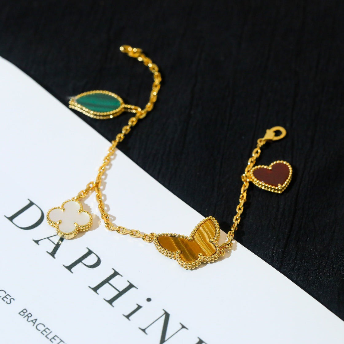 [✨Rose💎]BRACELET EN OR À 5 MOTIFS LUCKY SPRING 