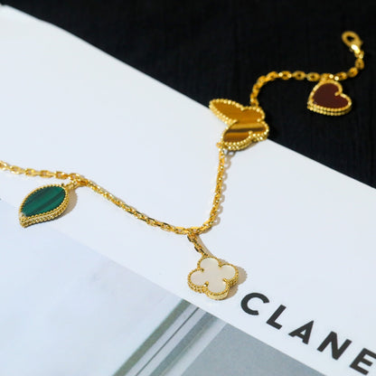 [✨Rose💎]BRACELET EN OR À 5 MOTIFS LUCKY SPRING 