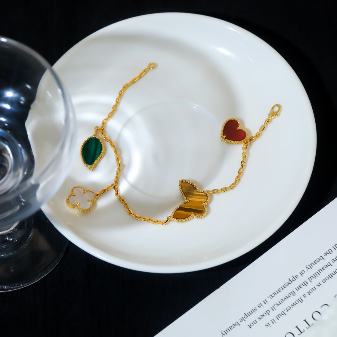 [✨Rose💎]BRACELET EN OR À 5 MOTIFS LUCKY SPRING 