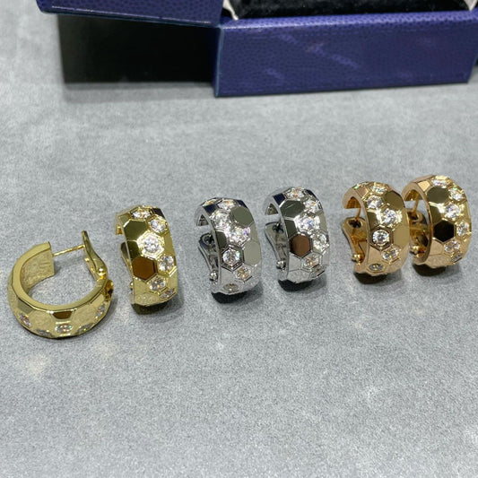 [✨Rose💎]BEE LOVE DIAMOND HOOP EARRINGS