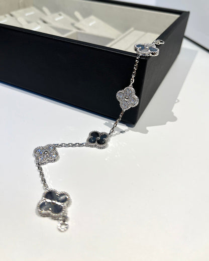[✨Rose💎]BRACELET ARGENT DIAMANT À 5 MOTIFS TRÈFLE