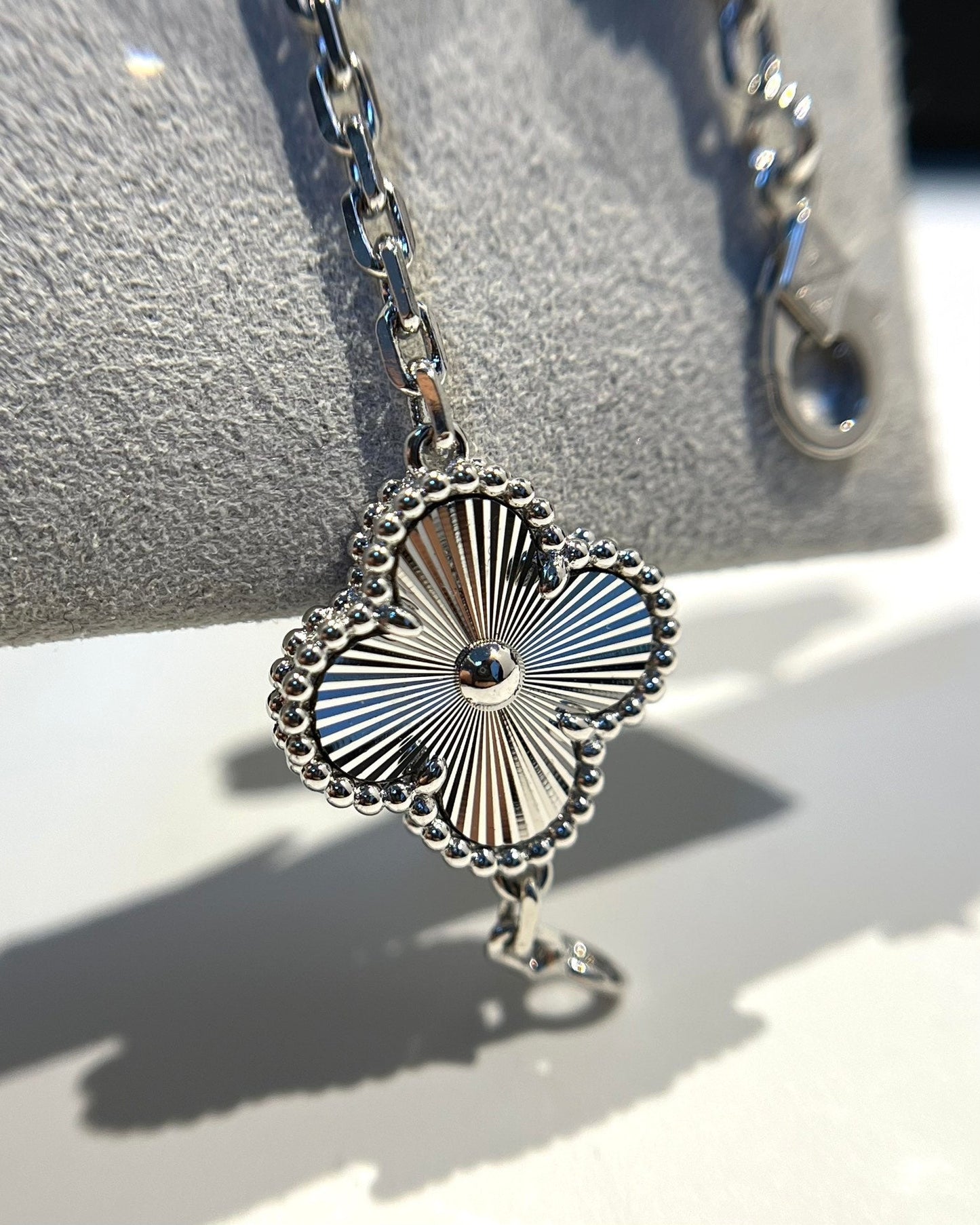 [✨Rose💎]BRACELET ARGENT DIAMANT À 5 MOTIFS TRÈFLE