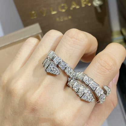 [✨Rose💎]BAGUE SERPENTI ARGENT PAVÉ DIAMANTS