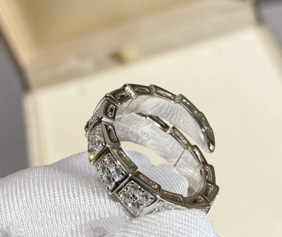 [✨Rose💎]BAGUE SERPENTI ARGENT PAVÉ DIAMANTS