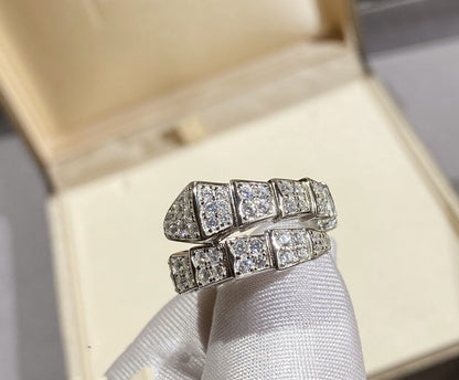[✨Rose💎]BAGUE SERPENTI ARGENT PAVÉ DIAMANTS