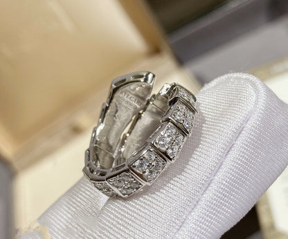 [✨Rose💎]BAGUE SERPENTI ARGENT PAVÉ DIAMANTS