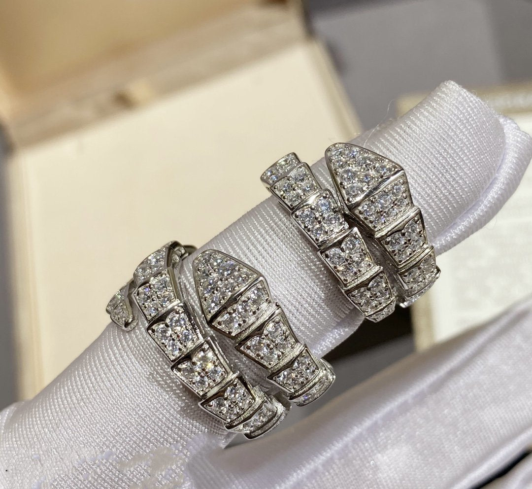 [✨Rose💎]BAGUE SERPENTI ARGENT PAVÉ DIAMANTS
