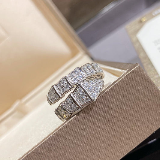 [✨Rose💎]BAGUE SERPENTI ARGENT PAVÉ DIAMANTS