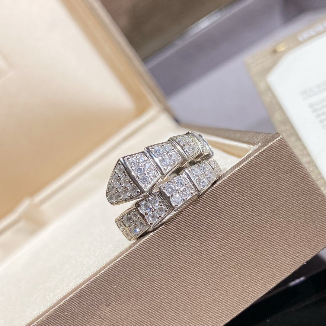 [✨Rose💎]BAGUE SERPENTI ARGENT PAVÉ DIAMANTS