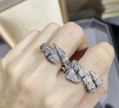 [✨Rose💎] GRANDE BAGUE SERPENTI ARGENT PAVÉ DIAMANTS