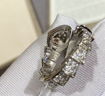 [✨Rose💎] GRANDE BAGUE SERPENTI ARGENT PAVÉ DIAMANTS