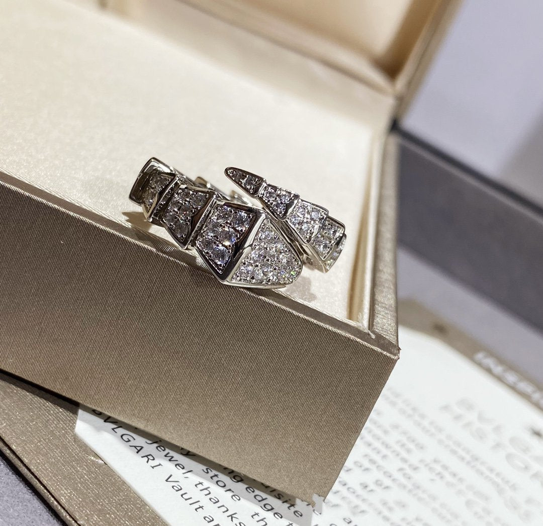 [✨Rose💎] GRANDE BAGUE SERPENTI ARGENT PAVÉ DIAMANTS