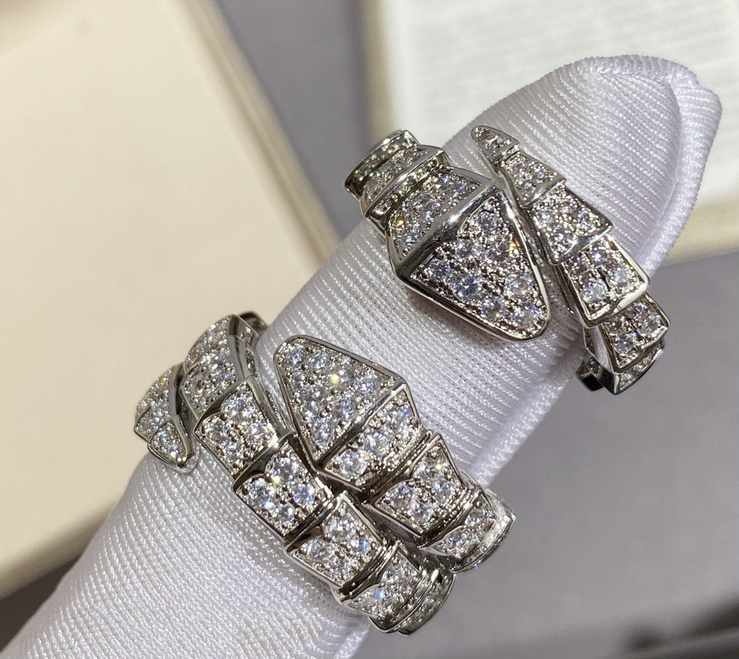 [✨Rose💎] GRANDE BAGUE SERPENTI ARGENT PAVÉ DIAMANTS
