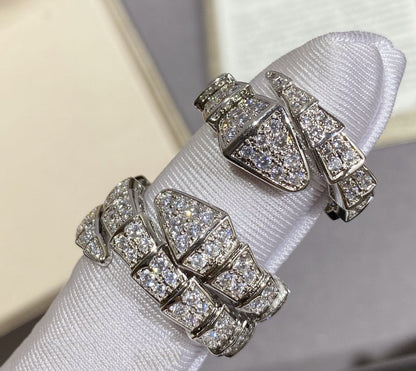 [✨Rose💎] GRANDE BAGUE SERPENTI ARGENT PAVÉ DIAMANTS