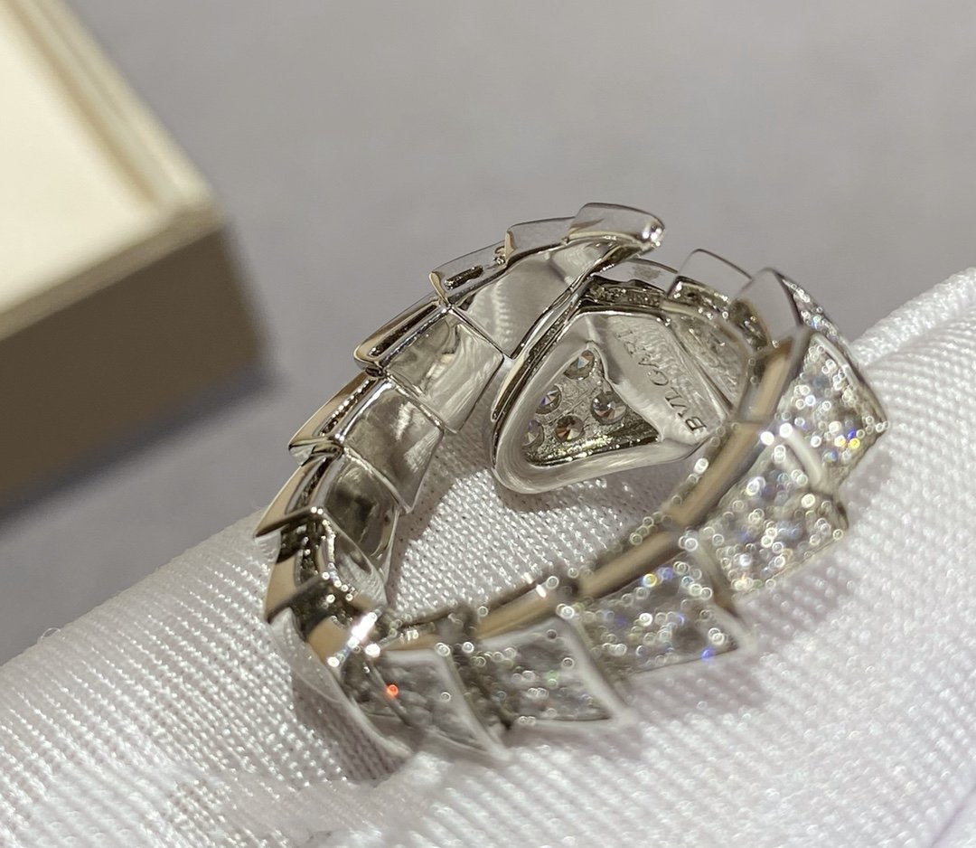 [✨Rose💎] GRANDE BAGUE SERPENTI ARGENT PAVÉ DIAMANTS