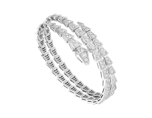[✨Rose💎]SERPENTI BRACELET SILVER DIAMOND DOUBLE ROW