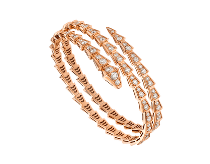 [✨Rose💎]BRACELET SERPENTI OR ROSE DIAMANT DOUBLE RANGÉE