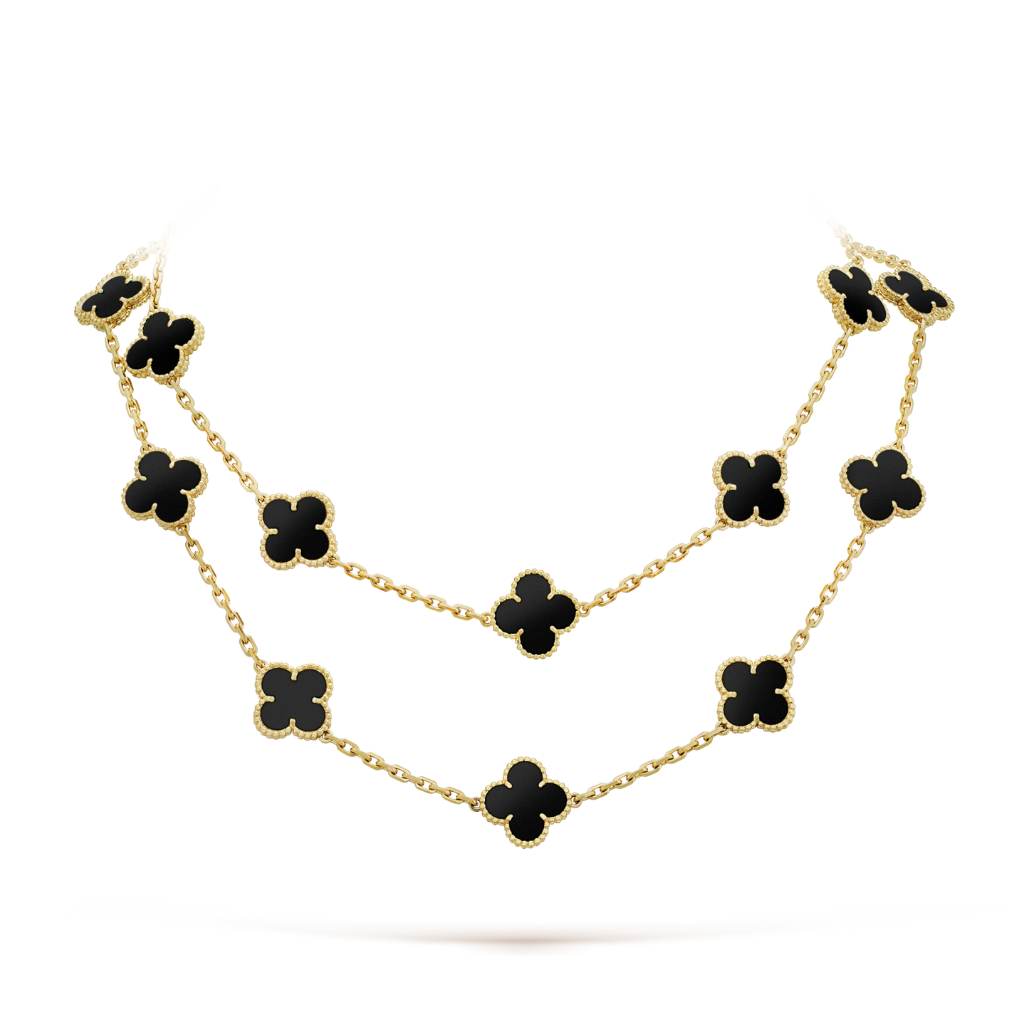 [✨Rose💎] COLLIER TRÈFLE 20 MOTIFS ONYX