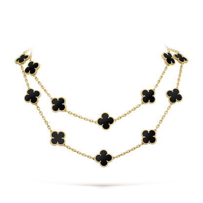 [✨Rose💎] COLLIER TRÈFLE 20 MOTIFS ONYX