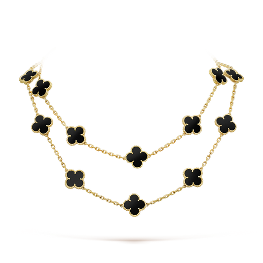[✨Rose💎] COLLIER TRÈFLE 20 MOTIFS ONYX