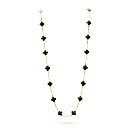 [✨Rose💎] COLLIER TRÈFLE 20 MOTIFS ONYX