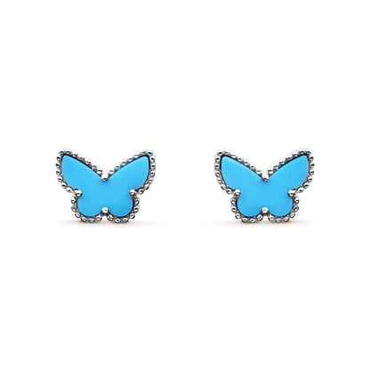 [✨Rose💎]BOUCLES D'OREILLES PAPILLON TURQUOISE ARGENT