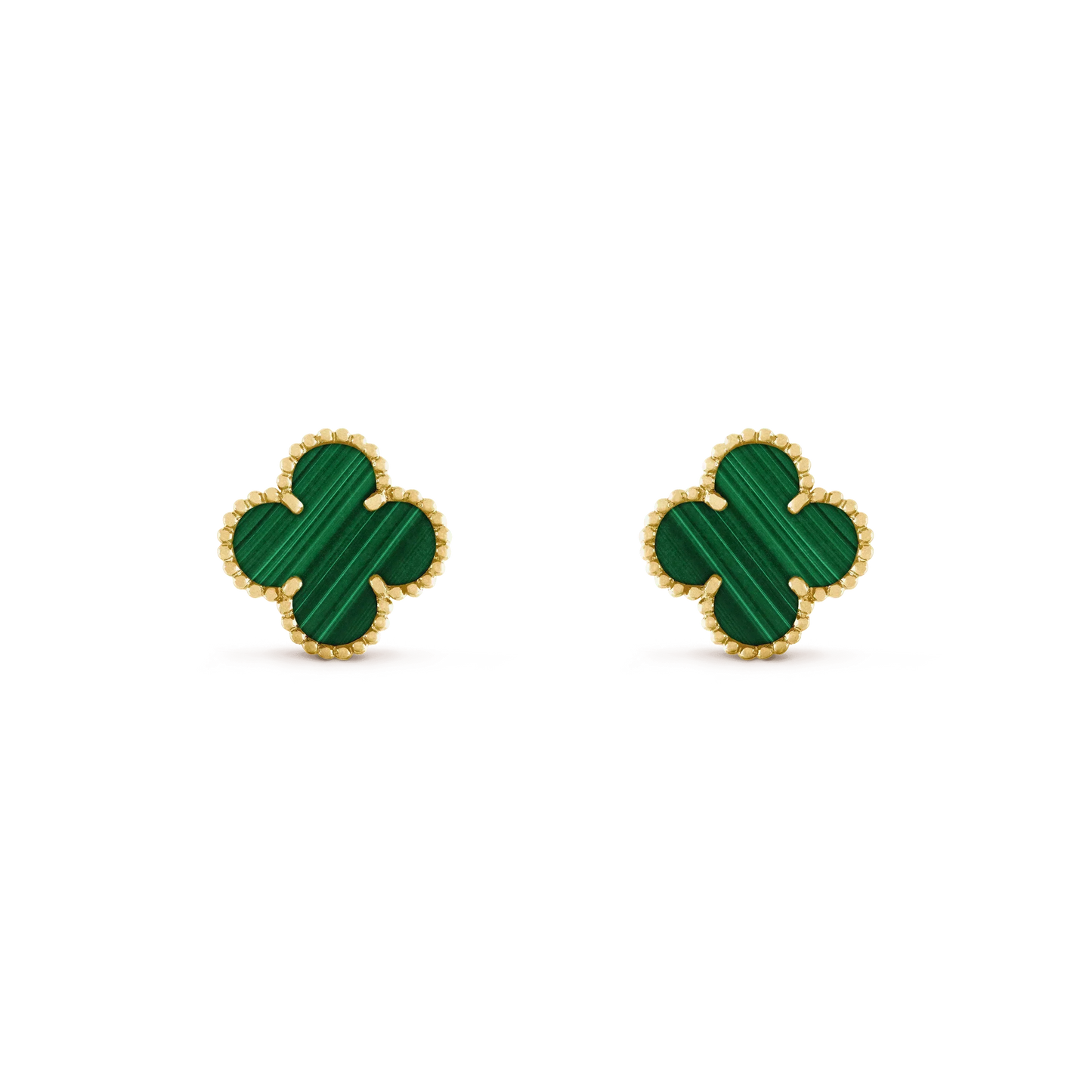 [✨Rose💎] BOUCLES D'OREILLES CLOVER MOYENNES 1 MOTIF MALACHITE