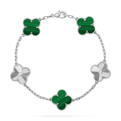 [✨Rose💎] CLOVER 5 MOTIF MALACHITE BRACELET COLLECTION