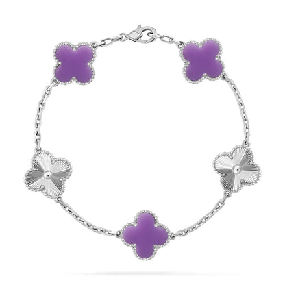 [✨Rose💎]CLOVER 5 MOTIF LIGHT PURPLE BRACELET COLLECTION
