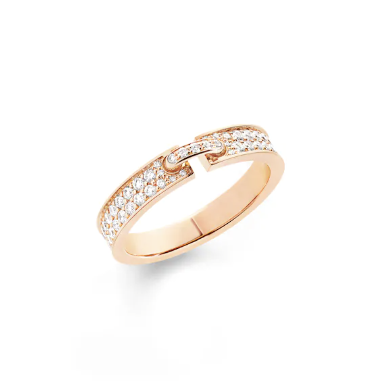 [✨Rose💎]BAGUE ALLIANCE LIENS VIDENCE PAVÉE DIAMANTS 4MM