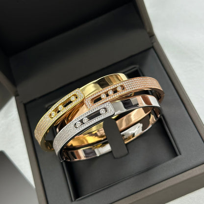[✨Rose💎]Move Noa Rose Gold Pav茅 Diamond Bangle Bracelet