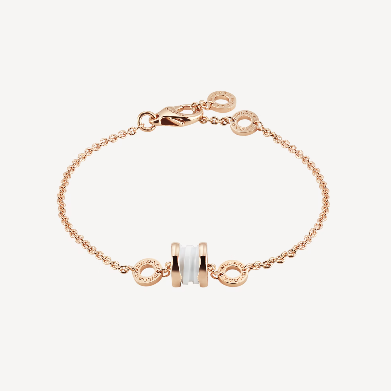 [✨Rose💎]BRACELET ZERO 1 EN OR ROSE DOUX ET CÉRAMIQUE BLANCHE