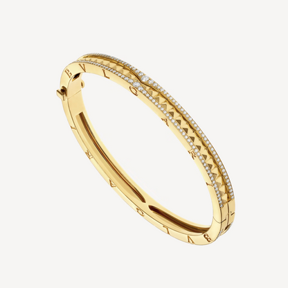 [✨Rose💎]BRACELET ZÉRO 1 SPIRALE ET PAVÉ DIAMANTS EN OR