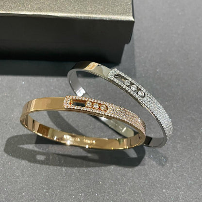 [✨Rose💎]Move Noa Rose Gold Pav茅 Diamond Bangle Bracelet