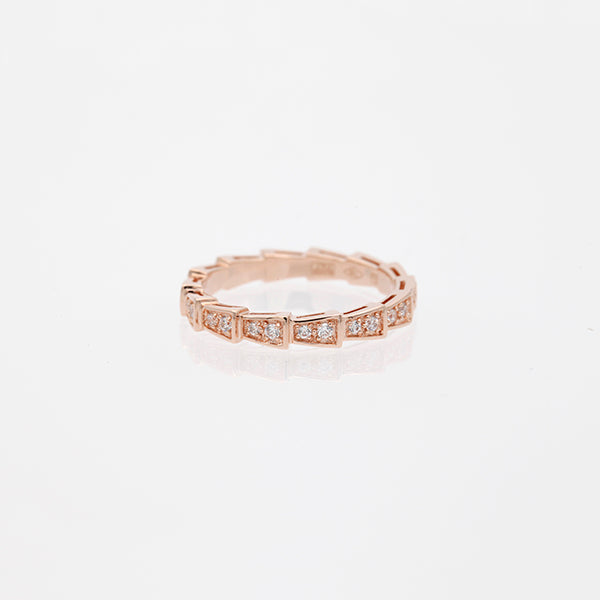 [✨Rose💎]BAGUE SERPENTI OR ROSE PAVÉE DIAMANTS 3MM